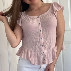 Pacsun Dusty Rose Flouncy Blouse